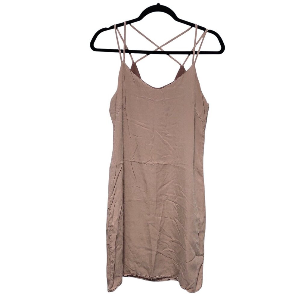 Thread And Supply Solid Tan V-Neck Sleeveless Cri… - image 1